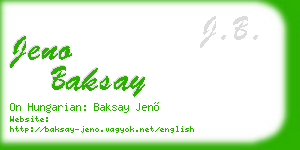 jeno baksay business card